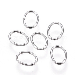 変色しにくい304ステンレススチール製オープン丸カン  オーバル  ステンレス鋼色  4x3x0.4mm  内径：2.2mm&nbsp;STAS-F250-11P-C