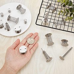 24スタイルのスチール製おもちゃのスプリングベース6個  マスキングテープ付  DIYボブルヘッド人形のスプリングベース用  ステンレス鋼色  15~60x1~25.5mm  4個/スタイル&nbsp;DIY-CA0004-67