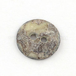 2-Hole Flat Round Sea Shell Buttons&nbsp;SSHEL-Q295-05