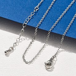 女性用真鍮アズキチェーンネックレス  304ステンレススチール製カニカン付き  ラックめっき  鉛フリー＆カドミウムフリー  長持ちメッキ  プラチナ  17.52インチ（44.5cm）&nbsp;NJEW-D302-48P