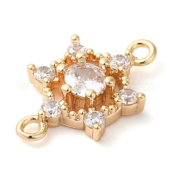Brass Pave Clear Cubic Zirconia Connector Charms&nbsp;KK-G503-30G