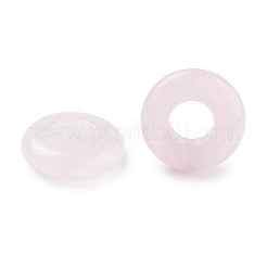 天然ローズクォーツヨーロピアンビーズ  大穴ロンデルビーズ  14x4~4.2mm  穴：6~6.2mm&nbsp;G-C134-01B