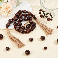 350Pcs 9 Styles Wood Large Hole European Beads&nbsp;WOOD-OC0003-79