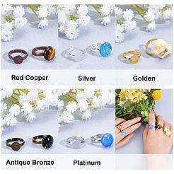 50Pcs 5 Colors Adjustable Brass Ring Components&nbsp;KK-PH0003-33