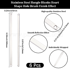 6Pcs Stainless Steel Blank Cuff Bangles&nbsp;MAK-BBC0001-32P