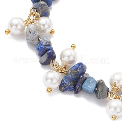 Natural Lapis Lazuli Chip Beaded Bracelets for Women&nbsp;BJEW-JB12301-03