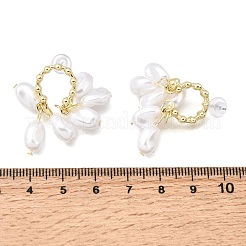 Alloy & Resin Imitation Pearl Pearl Tassel Stud Dangle Earrings&nbsp;EJEW-G466-09G