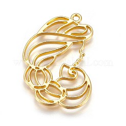 Zinc Alloy Open Back Bezel Pendants&nbsp;LS-PALLOY-WH0039-06G-B