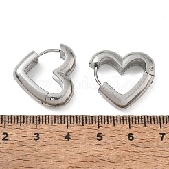 304ステンレススチールフープピアス  ハート  ステンレス鋼色  21x20x6mm&nbsp;SA-CBA46AF-26P-02