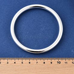 304ステンレススチールプレーンバングル  銀  内径：2-1/2インチ（6.25cm）&nbsp;BJEW-S161-04S