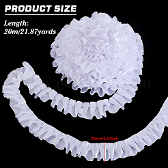 サテンのリボン  洋服アクセサリー用  ホワイト  0.5x40mm  約21.87ヤード（20m）/ロール&nbsp;SRIB-WH0030-01B