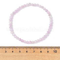 天然クンツァイトを使用した女性用ストレッチビーズブレスレット  ラウンド  ビーズ：4mm  内径：2.24インチ（5.7cm）&nbsp;BJEW-JB13999