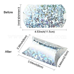 20Pcs Laser Cardboard Paper Pillow Candy Packing Boxes&nbsp;CON-YW0001-94A