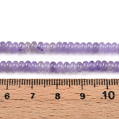 染め加工天然石ホワイトジェイドビーズ連売り  ロンデル  紫色のメディア  4~5x2~3mm  穴：0.8mm  約142~150個/連  14.57~14.96''（37~38センチメートル）&nbsp;X-G-T139-57A-08