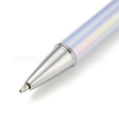 UVメッキプラスチックボールペン  ビーズペン  ジュエリービーズ付きDIYパーソナライズペン用  ライトブルー  152x11mm&nbsp;AJEW-C038-02C