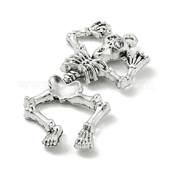 合金のチベット風チャーム  ハロウィンモチーフ  ニッケル  スケルトン  45x23x4mm  穴：1.8mm&nbsp;TIBE-Q098-08C