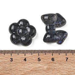 透明樹脂とグリッターパウダーのカボション  混合図形  ブラック  18.5~26.5x21~25x9.5~12mm&nbsp;RESI-A055-07