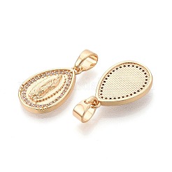 Religion Brass Pave Clear Cubic Zirconia Pendants&nbsp;KK-T081-06G