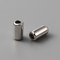 ABSプラスチックビーズ  ブレスレット ネックレス用  洋服アクセサリー  コラム  プラチナメッキ  6x3mm  穴：1.6mm  1000個/袋&nbsp;KY-WH0036-35B