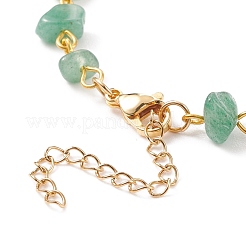 Gemstone Chips Beaded Anklet with 304 Stainless Steel Chains for Women&nbsp;AJEW-AN00497