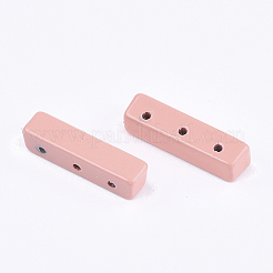 スプレー塗装合金マルチ連リンク  タイル弾性ブレスレット作り用  直方体の  ライトコーラル  16x4x4mm  穴：1.2mm&nbsp;PALLOY-T068-06-09