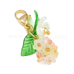 アクリルフラワーペンダントデコレーション  亜鉛合金カニカン付き  ミックスカラー  34mm  12個/セット&nbsp;HJEW-JM04149