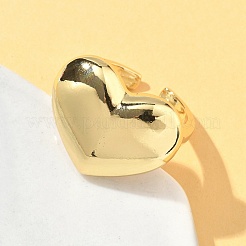 Brass Adjustable Open Cuff Ring for Women&nbsp;RJEW-A065-03G