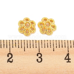 ラックメッキ合金ビードキャップ  花  ミックスカラー  6.5x6x3mm  穴：1.2mm&nbsp;PALLOY-D025-01