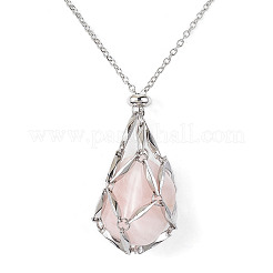 Tarnish Resistant 304 Stainless Steel Macrame Pouch Empty Stone Holder for Pendant Necklaces Making&nbsp;NJEW-JN04441-02