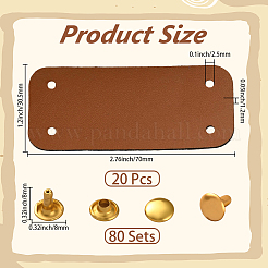 20Pcs Rectangle Imitation Leather Labels with Holes&nbsp;FIND-CY0002-42