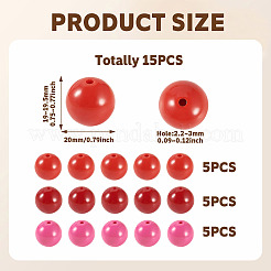 15Pcs 3 Colors Opaque Acrylic Beads&nbsp;SACR-TADJ0001-05B