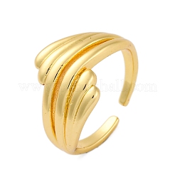 Rack Plating Brass Cuff Finger Rings for Women&nbsp;RJEW-M028-02G