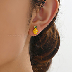 Brass Pineapple Stud Earrings&nbsp;IH2278