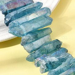 Electroplate Natural Nuggets Quartz Crystal Beads Strands&nbsp;G-O065-03C
