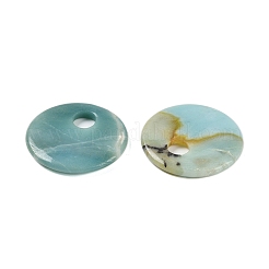 ナチュラルフラワーアマゾナイトペンダント  ドーナツ/円盤チャーム  45x5~7mm  穴：10.5mm&nbsp;G-C140-10G