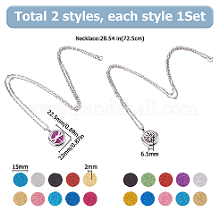DIY Diffuser Amulet Perfume Locket Pendant Necklaces Making Kits&nbsp;NJEW-HS0001-20