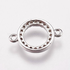 Brass Micro Pave Cubic Zirconia Links&nbsp;KK-I614-018P