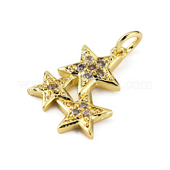 Brass Micro Pave Clear Cubic Zirconia Pendants&nbsp;KK-WH0035-76