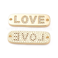 Brass Micro Pave Cubic Zirconia Links&nbsp;ZIRC-L093-30G