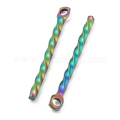 イオンプレーティング（IP）304ステンレスペンダント  虹色  20x2x1.2mm  穴：1mm&nbsp;STAS-Q323-03C-M