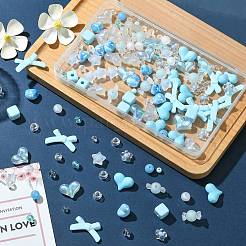 透明&不透明アクリルビーズ180個。  混合図形  ミックスカラー  6~20x6~34x5~12mm  穴：1.3~3.8ミリメートル; 180個/袋&nbsp;TACR-CJ0001-67