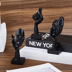 3Pcs 3 Styles Resin Abstract Face Display Decorations&nbsp;AJEW-WH0270-620A
