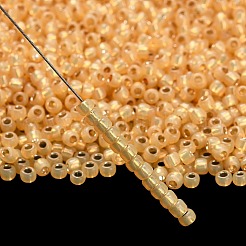 トーホー 8/0ラウンドビーズ  日本製シードビーズ  （シルバーの裏地付きミルキーライトトパーズ2110)個  3mm  穴：1mm  約222個/10g&nbsp;X-SEED-TR08-2110