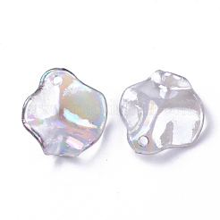 透明なアクリルパーツ  ABカラーメッキ  花びら  ゲインボロ  16x15x5mm  穴：1.4mm&nbsp;X-MACR-N007-07A