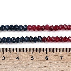 グラデーションカラーの天然白翡翠ビーズ連売り  ファセットロンデル  染め  ミックスカラー  4~4.5x3mm  穴：1mm  約112~121個/連  13.54''~13.98''（34.4~35.5センチメートル）&nbsp;G-Z069-01H