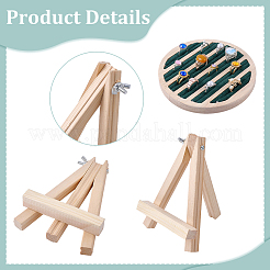 Round Wooden Ring Display Easels&nbsp;RDIS-WH0032-005B