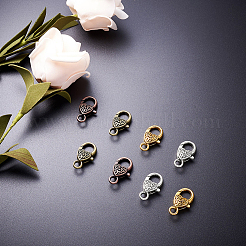 チベット風合金製ハートカニカン  ミックスカラー  25.5x14x6mm  穴：4mm  10個/カラー  40個/セット&nbsp;TIBE-KS0001-02