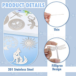 9Pcs 9 Styles 201 Stainless Steel Links Connector Charms&nbsp;STAS-TA0005-41