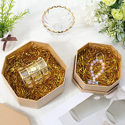 プラスチックシュレッドフィラー2セット  ギフトラッピングとイースターバスケットの充填用  ゴールド  1x0.1mm  50 G /セッティング&nbsp;DIY-SP0002-22