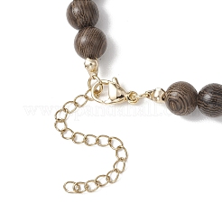 Ocean Dyed Synthetic Turquoise Trutle Pendant 8MM Natural Cultured Freshwater Pearl & Wenge Wood Round Beaded Necklaces for Women&nbsp;NJEW-JN05938